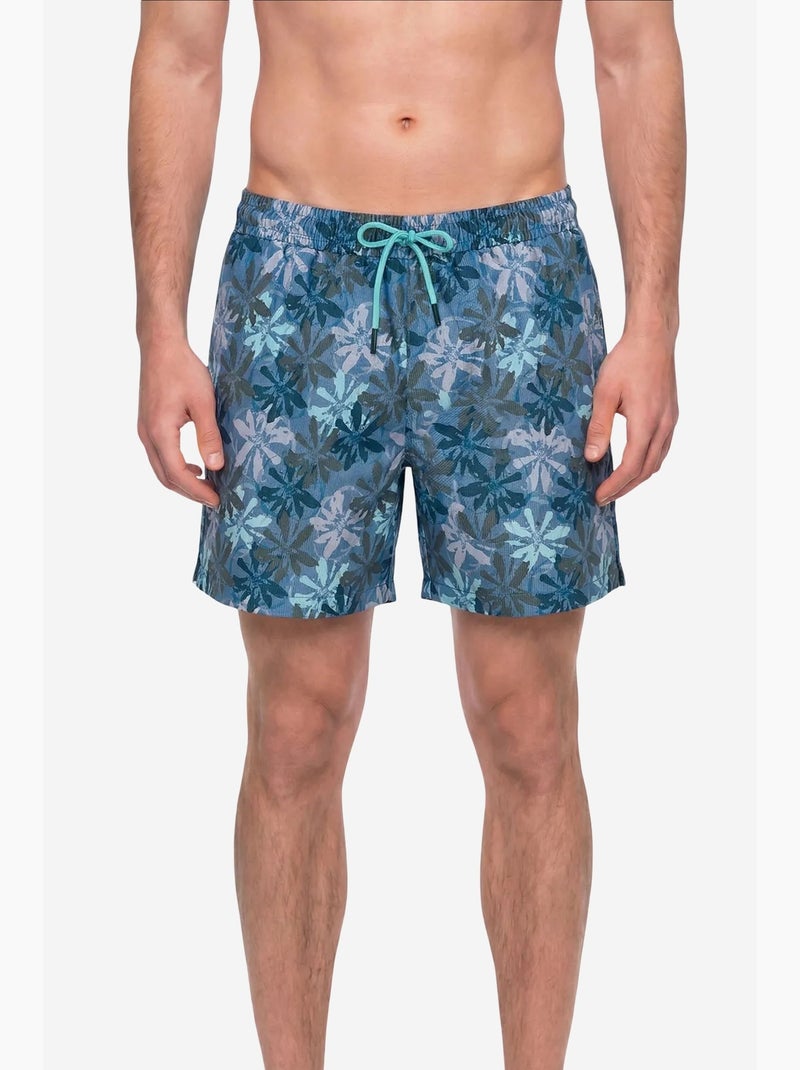 Bermuda de hombre calm con estampado floral y marino penti Azul Blanco - Kiabi