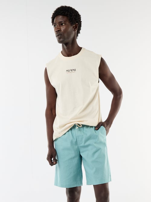 Bermuda de lino mezclado - Kiabi