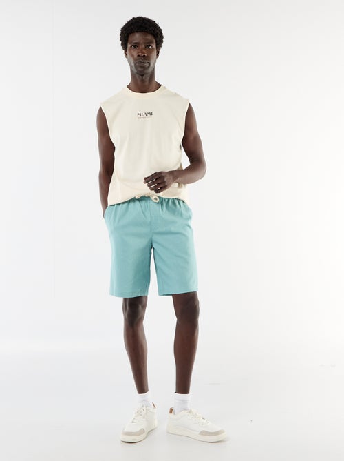 Bermuda de lino mezclado - Kiabi