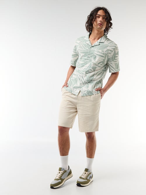 Bermuda de lino mezclado - Kiabi