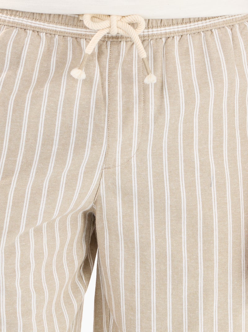 Bermuda de lino mezclado Beige - Kiabi