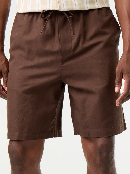 Bermuda de lino mezclado liso - Kiabi Bermuda de lino mezclado liso - Kiabi