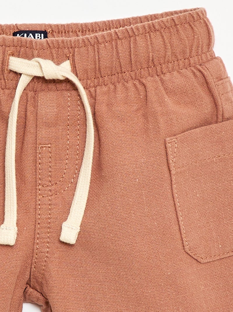 Bermuda de lino mezclado Marron - Kiabi