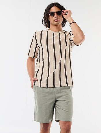 Bermuda de lino mezclado