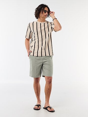 Bermuda de lino mezclado