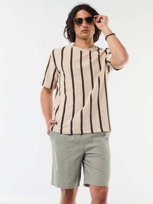 Bermuda de lino mezclado - Kiabi