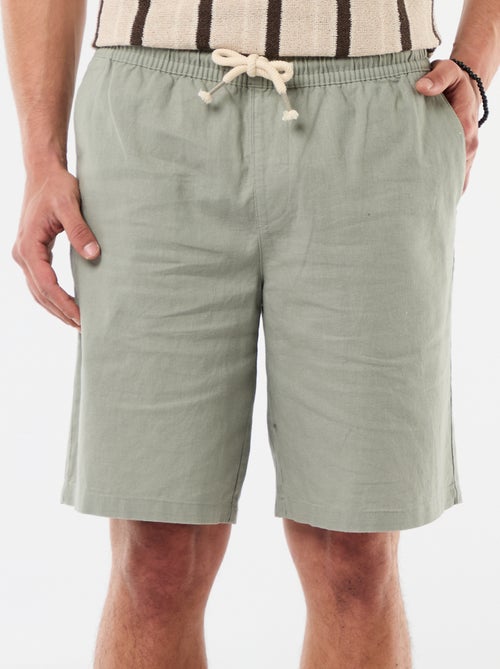 Bermuda de lino mezclado - Kiabi