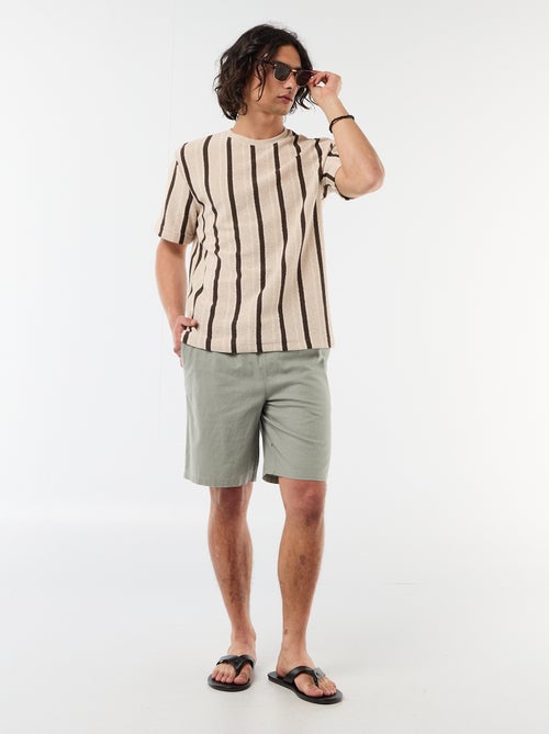 Bermuda de lino mezclado - Kiabi
