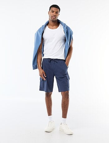 Bermuda de piqué de algodón multibolsillos