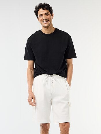 Bermuda de piqué de algodón multibolsillos