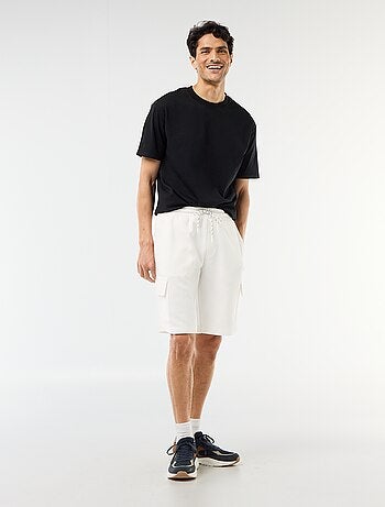 Bermuda de piqué de algodón multibolsillos