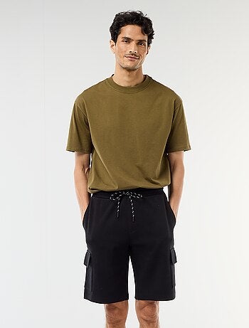 Bermuda de piqué de algodón multibolsillos