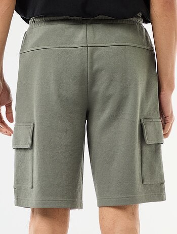 Bermuda de piqué de algodón multibolsillos