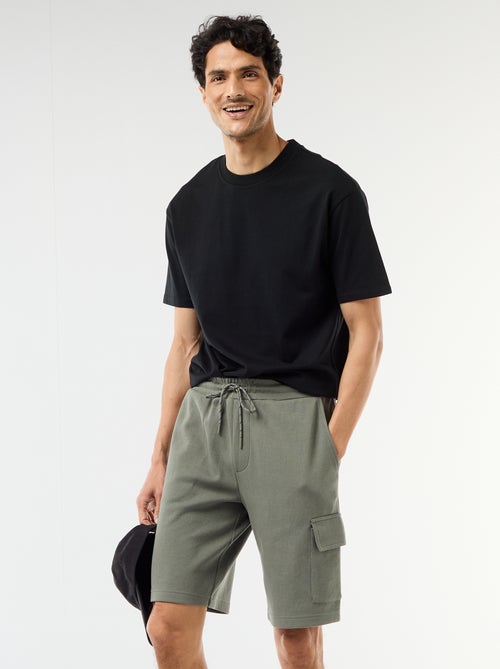 Bermuda de piqué de algodón multibolsillos - Kiabi