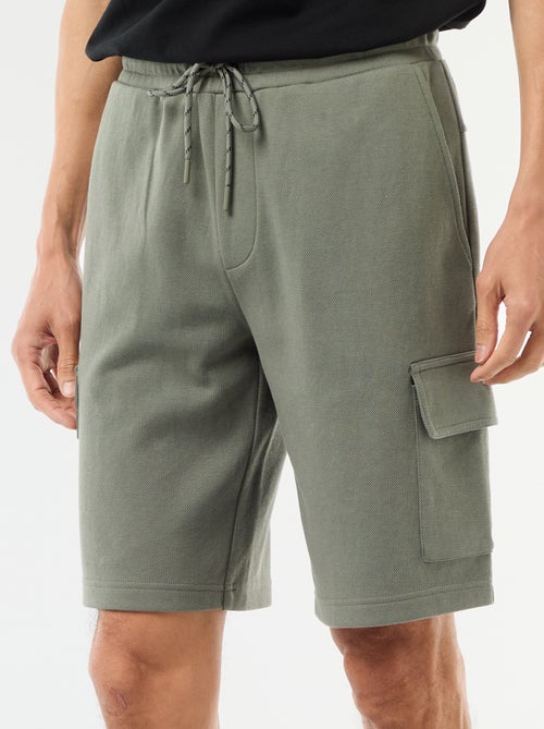 Bermuda de piqué de algodón multibolsillos - Kiabi