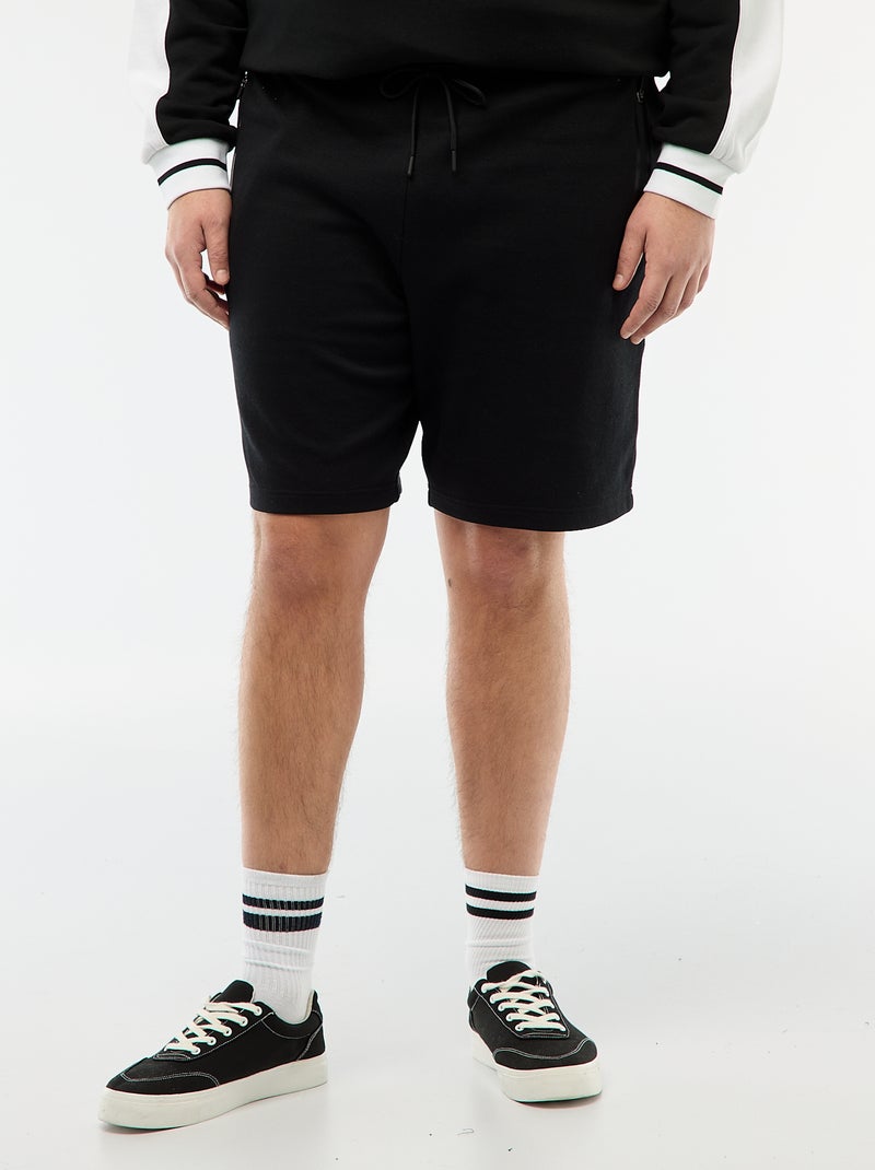 Bermuda de piqué de algodón Negro - Kiabi
