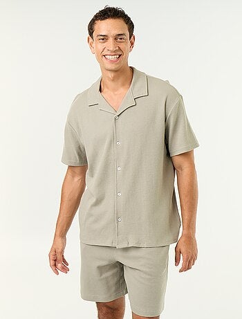 Bermuda de punto gofrado