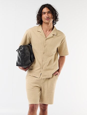 Bermuda de punto grueso liso