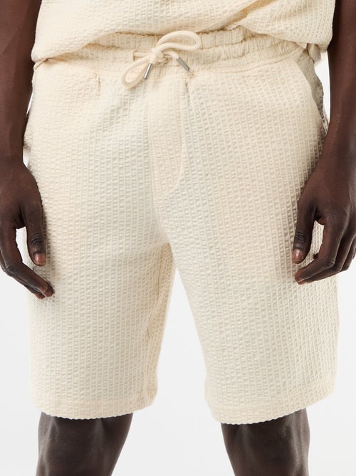 Bermuda de punto grueso liso - Kiabi