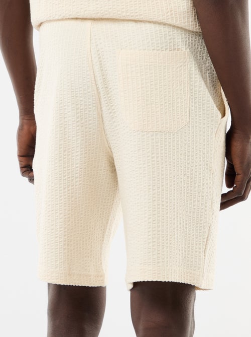 Bermuda de punto grueso liso - Kiabi