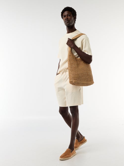 Bermuda de punto grueso liso - Kiabi