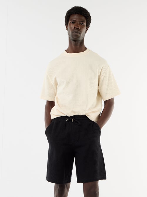 Bermuda de punto grueso liso - Kiabi