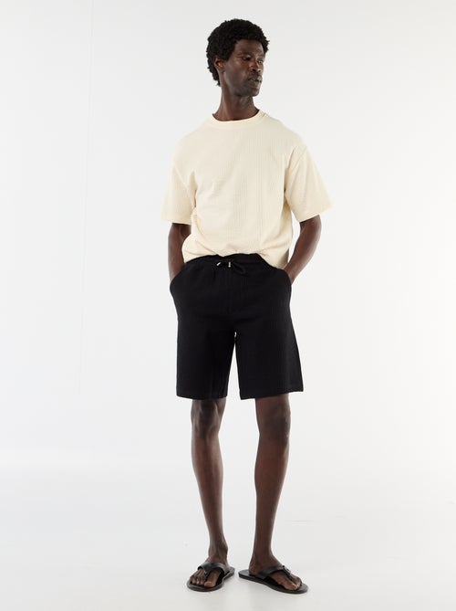 Bermuda de punto grueso liso - Kiabi