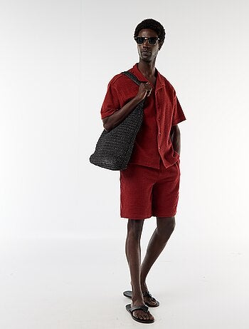 Bermuda de punto grueso liso