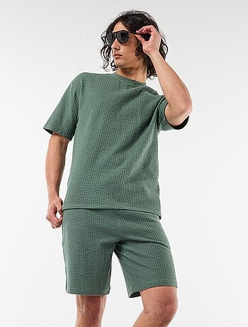 Bermuda de punto grueso liso