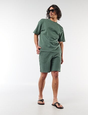 Bermuda de punto grueso liso