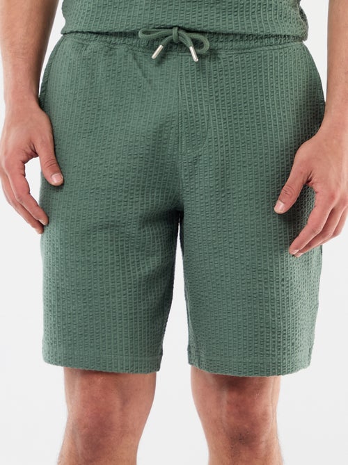 Bermuda de punto grueso liso - Kiabi