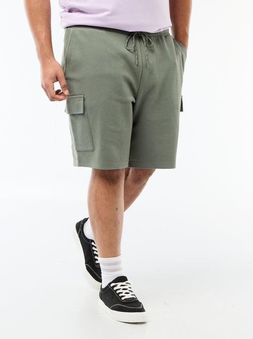 Bermuda de punto piqué con bolsillos de solapa - Kiabi