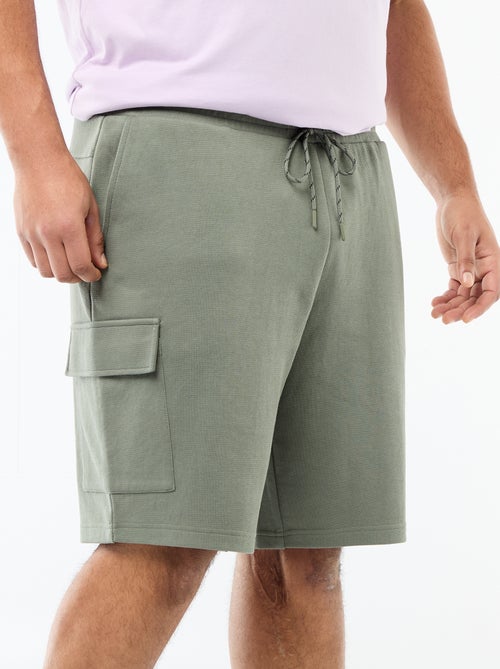 Bermuda de punto piqué con bolsillos de solapa - Kiabi