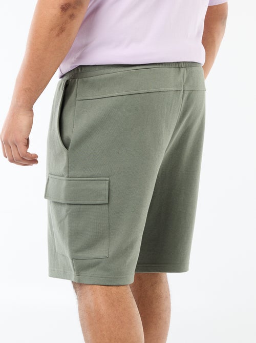 Bermuda de punto piqué con bolsillos de solapa - Kiabi