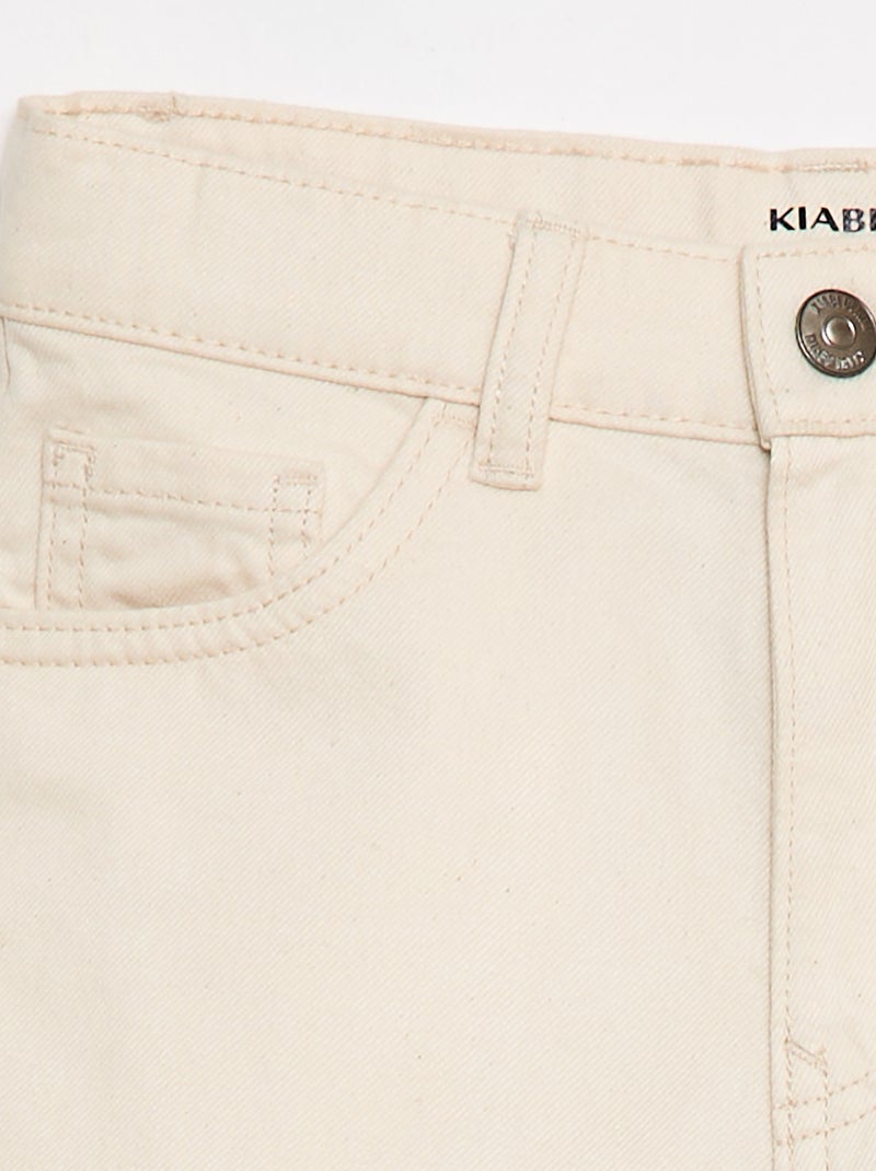 Bermuda de sarga 5 bolsillos Blanco - Kiabi