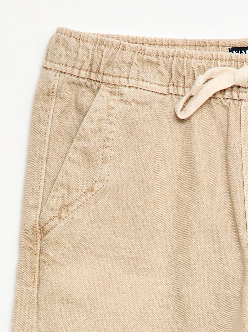 Bermuda de sarga Beige - Kiabi