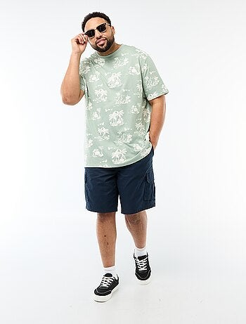 Bermuda de sarga multibolsillos