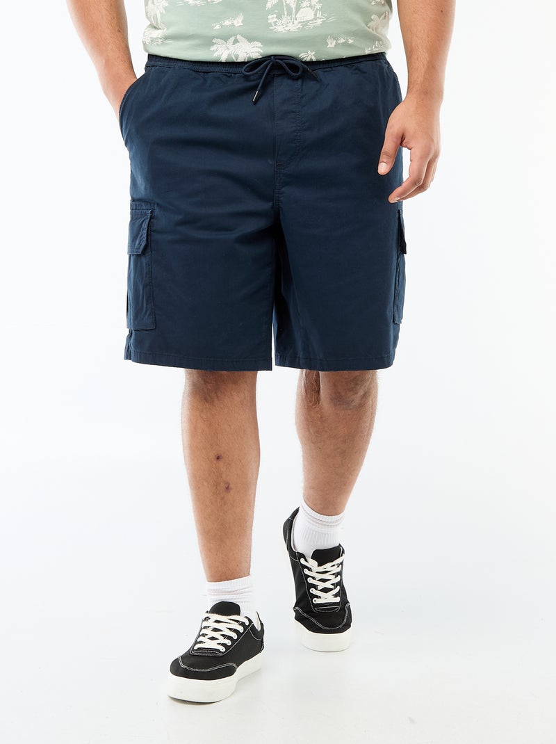 Bermuda de sarga multibolsillos Azul - Kiabi