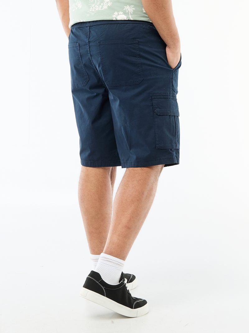 Bermuda de sarga multibolsillos Azul - Kiabi
