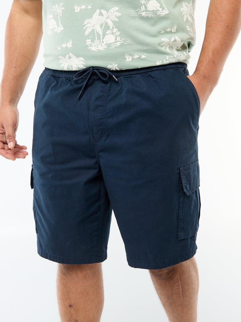 Bermuda de sarga multibolsillos Azul - Kiabi