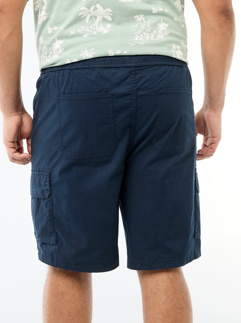 Bermuda de sarga multibolsillos Azul - Kiabi