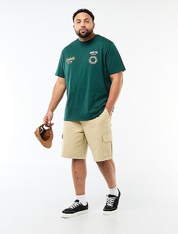 Bermuda de sarga multibolsillos