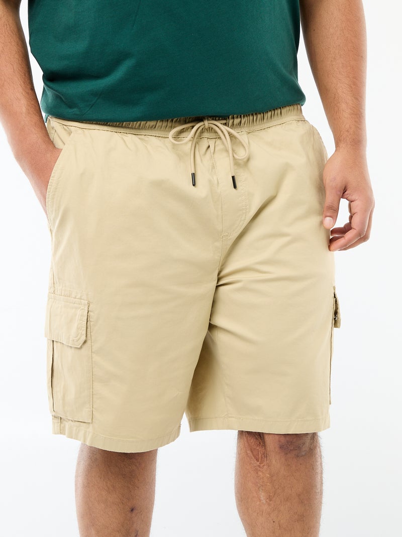 Bermuda de sarga multibolsillos Beige - Kiabi