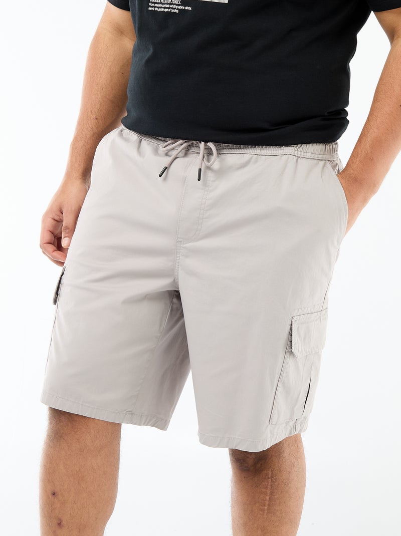 Bermuda de sarga multibolsillos Gris - Kiabi