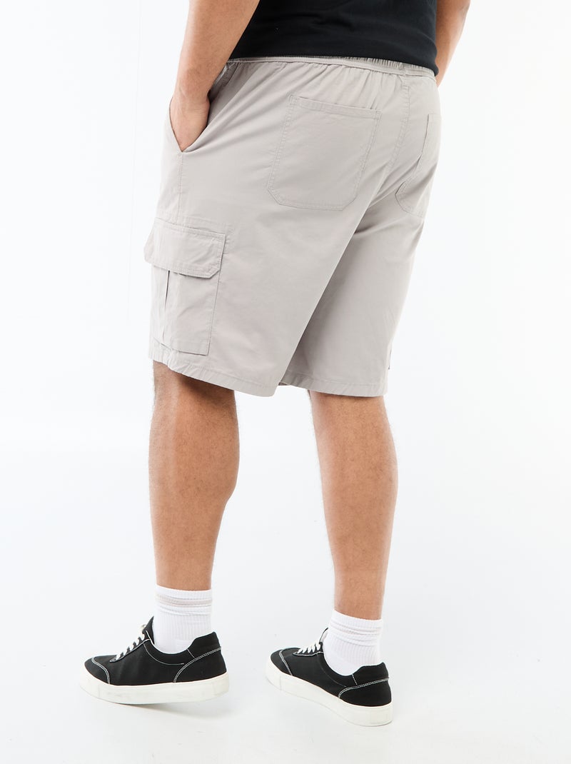 Bermuda de sarga multibolsillos Gris - Kiabi
