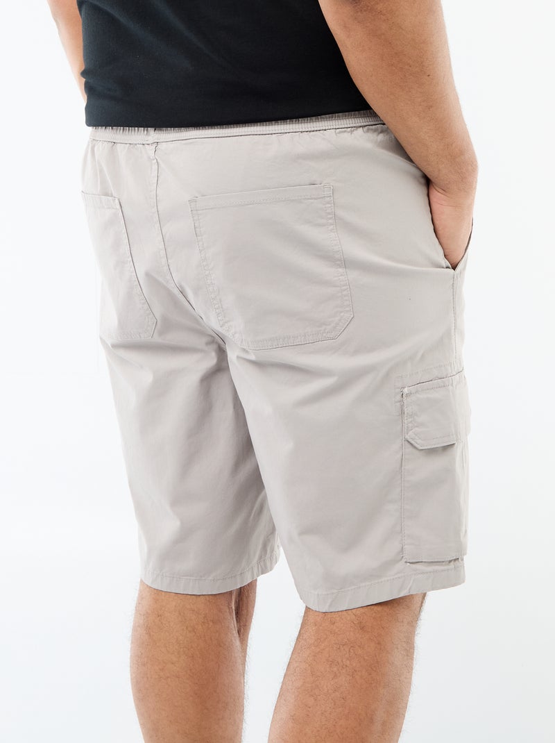 Bermuda de sarga multibolsillos Gris - Kiabi