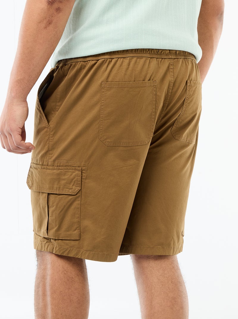 Bermuda de sarga multibolsillos Marron - Kiabi