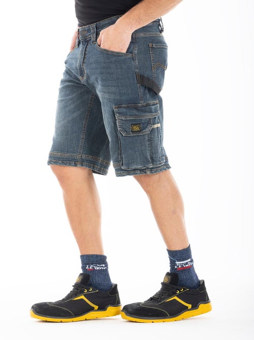 Bermuda de trabajo multipolso elástica sucio DENIM 'Rica Lewis' - Kiabi
