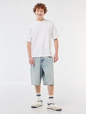 Bermuda denim baggy de algodón