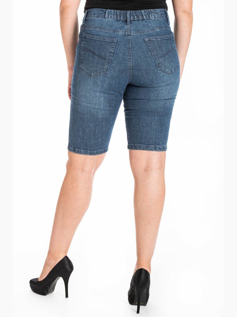 Bermuda denim con cinturón elástico 'OBER' Azul - Kiabi